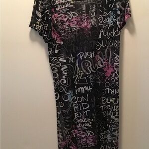 Black is the New Black Graffiti Pattern. Cover up or worn over shirt/pants Boho